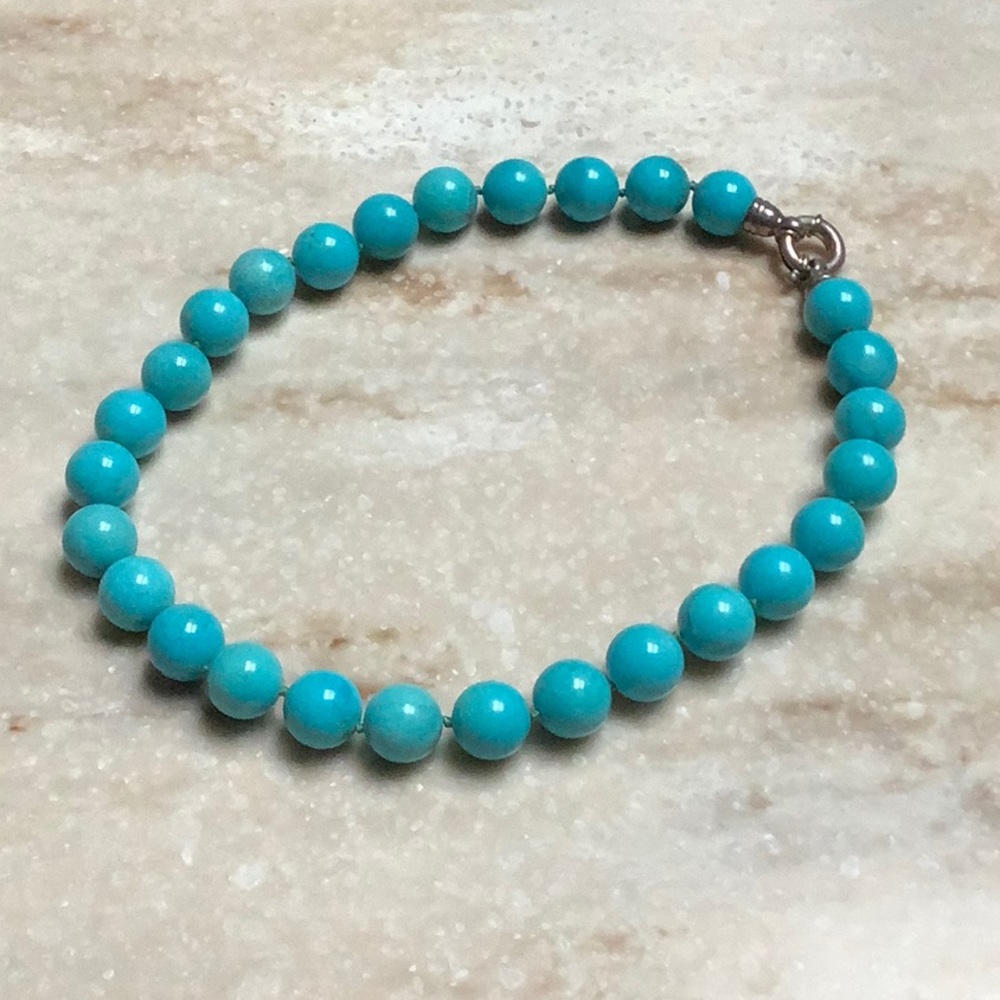 😍925 Silver Turquoise Bead Necklace😍 NWOT